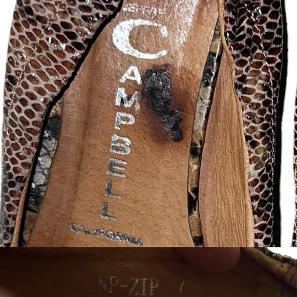 Jeffrey Campbell Brown Python Snake Ballet Flats Leather Zipper 7 - Picture 8 of 8